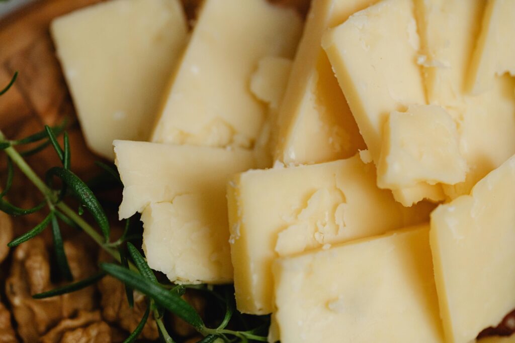 Mozzarella cheese cut into slices
